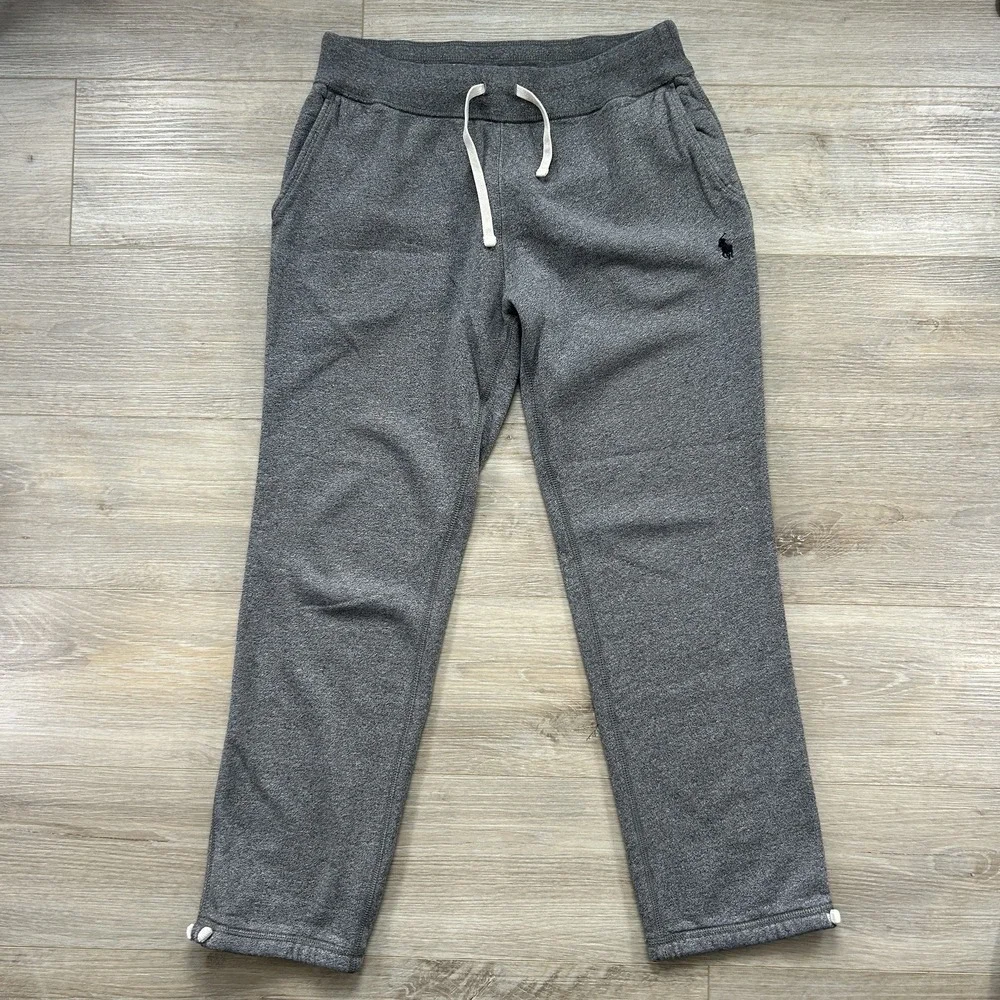Polo Ralph Lauren Sweatpants Mens Small Gray Drawstring Hem Fleece Jogger Preppy